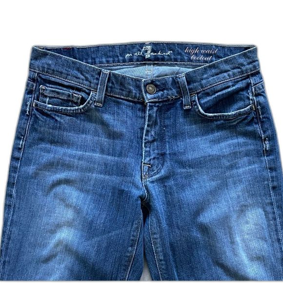 Women's 7 For All Mankind High Waist Bootcut Medium Wash Blue Jeans Size 28 - Picture 5 of 10